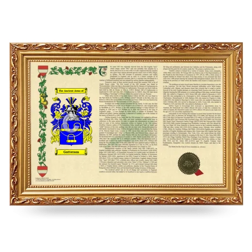 Gutteram Armorial Landscape Framed - Gold