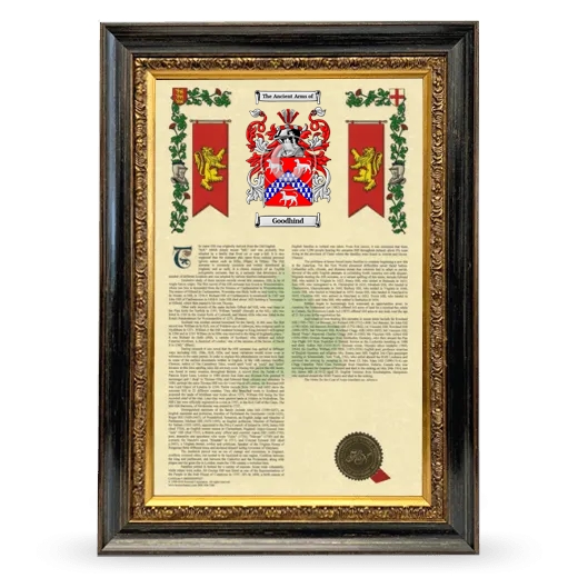 Goodhind Armorial History Framed - Heirloom