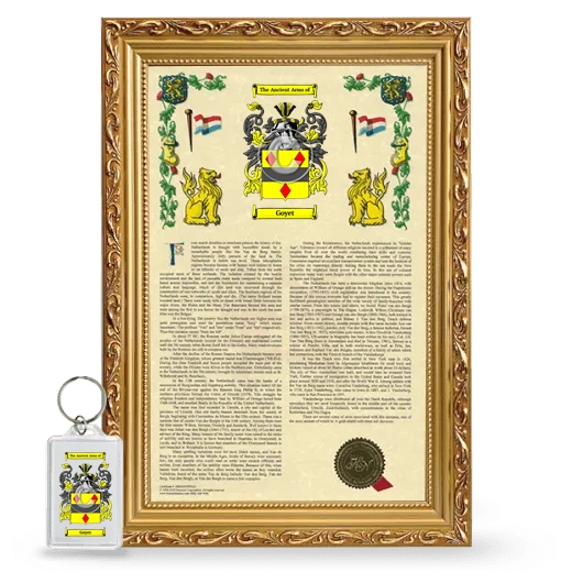 Goyet Framed Armorial History and Keychain - Gold