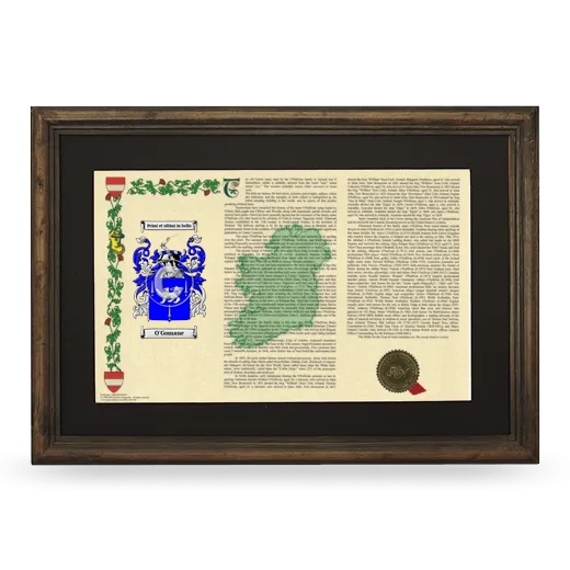 O'Gomane Deluxe Armorial Landscape Framed - Brown