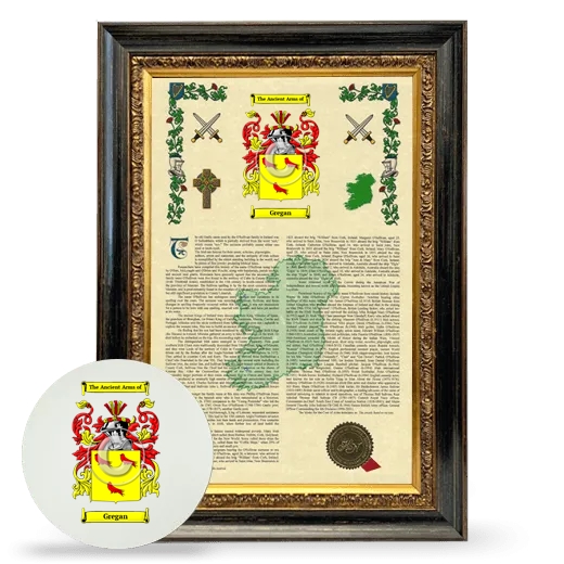 Gregan Framed Armorial History and Mouse Pad - Heirloom