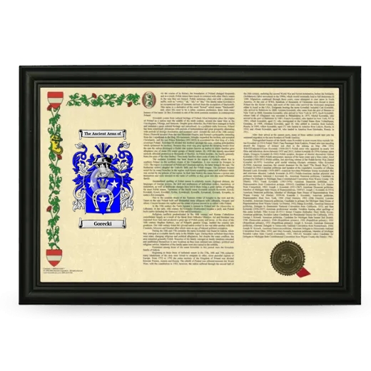 Gorecki Armorial Landscape Framed - Black