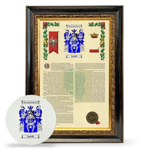 Gorecki Framed Armorial History and Mouse Pad - Heirloom