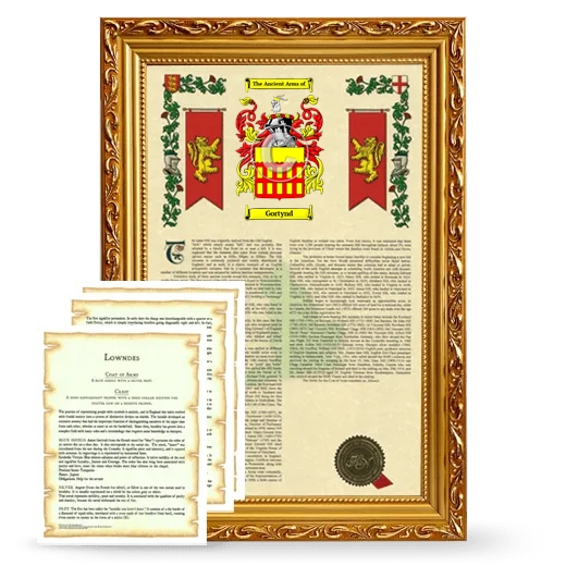 Gortynd Framed Armorial History and Symbolism - Gold