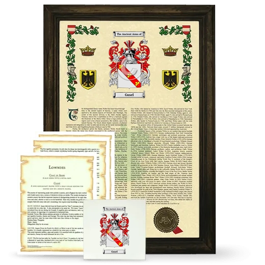 Gusel Framed Armorial, Symbolism and Large Tile - Brown