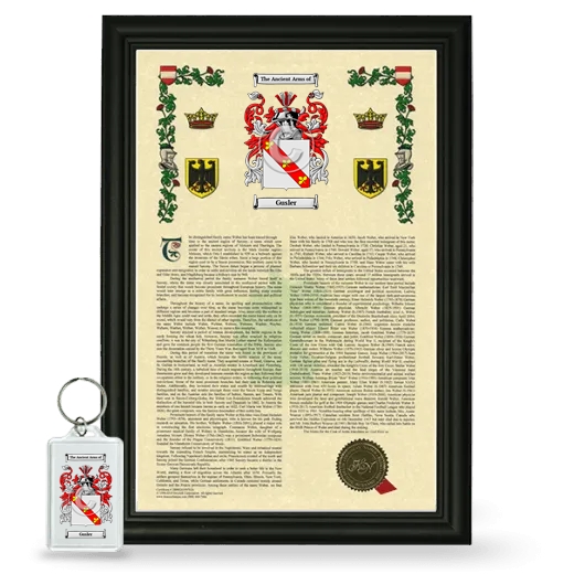 Gusler Framed Armorial History and Keychain - Black