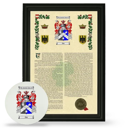 Gos Framed Armorial History and Mouse Pad - Black