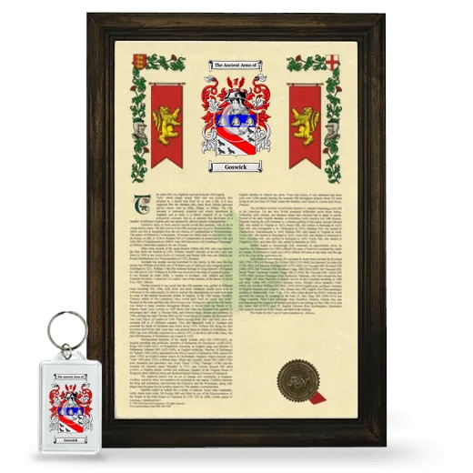 Goswick Framed Armorial History and Keychain - Brown