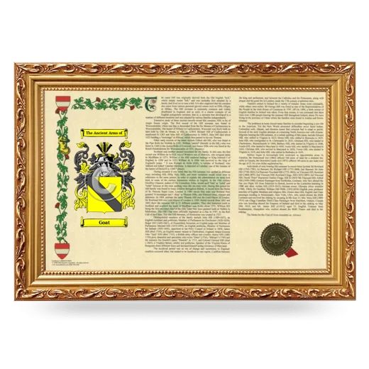 Goat Armorial Landscape Framed - Gold