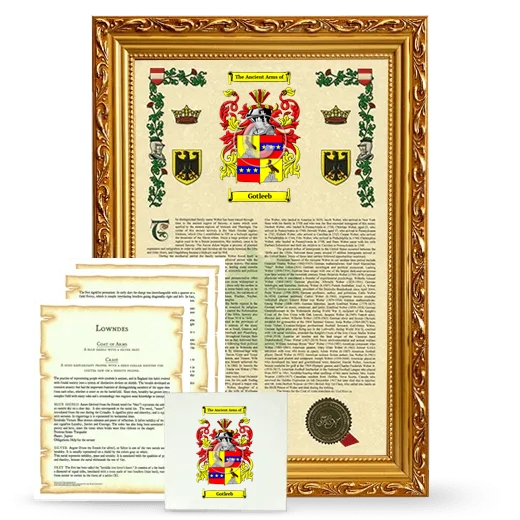 Gotleeb Framed Armorial, Symbolism and Large Tile - Gold