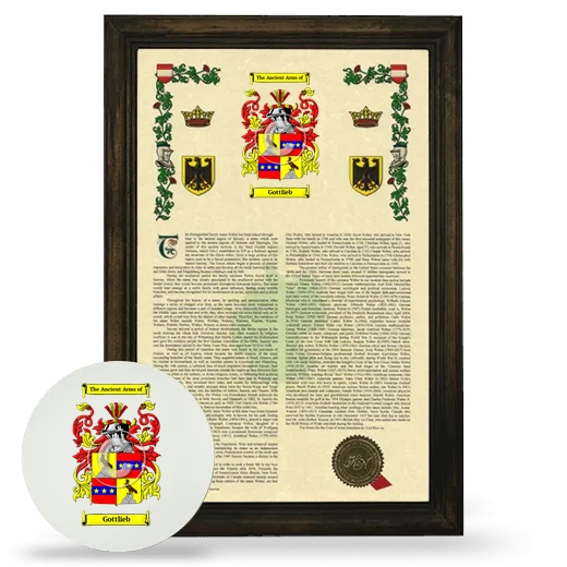 Gottlieb Framed Armorial History and Mouse Pad - Brown