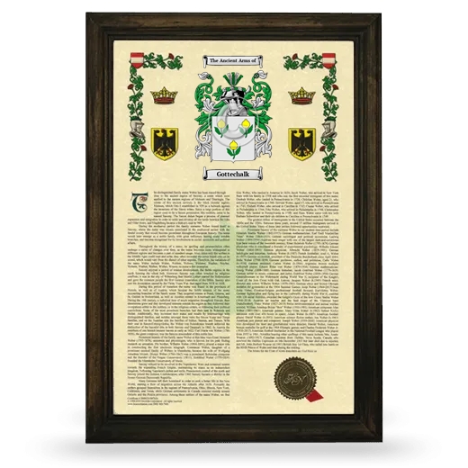 Gottechalk Armorial History Framed - Brown