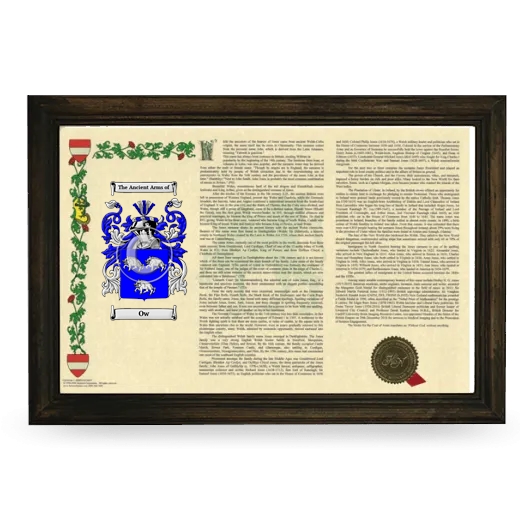 Ow Armorial Landscape Framed - Brown