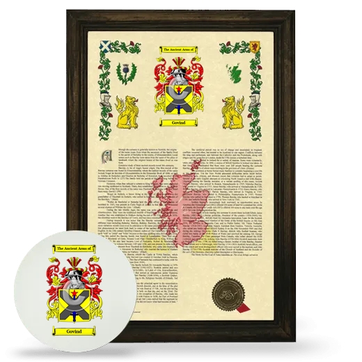 Govind Framed Armorial History and Mouse Pad - Brown