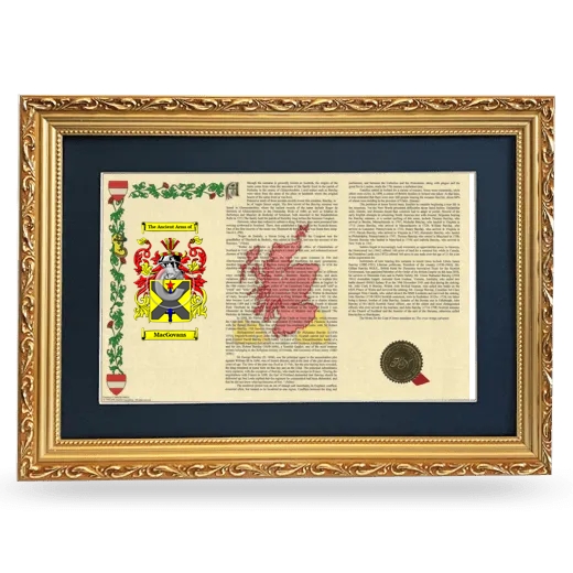 MacGovans Deluxe Armorial Landscape Framed - Gold