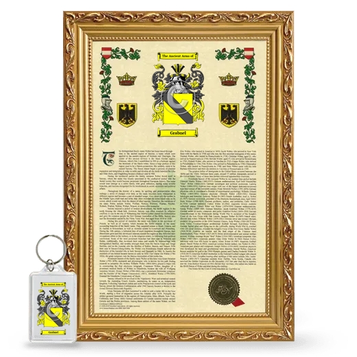 Grabnel Framed Armorial History and Keychain - Gold