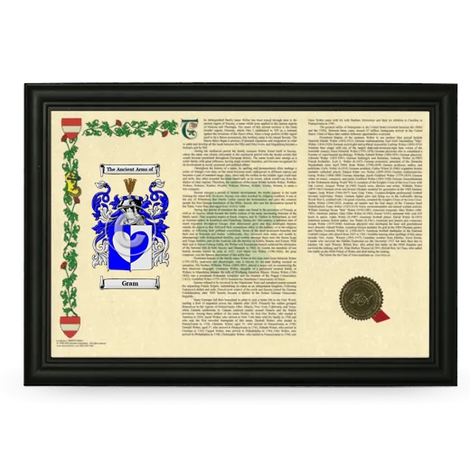 Gram Armorial Landscape Framed - Black