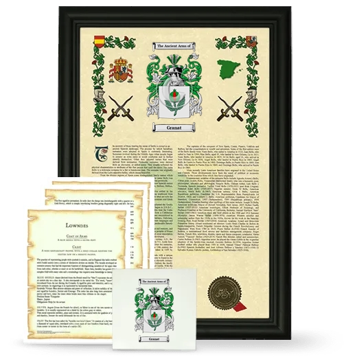 Granat Framed Armorial, Symbolism and Large Tile - Black