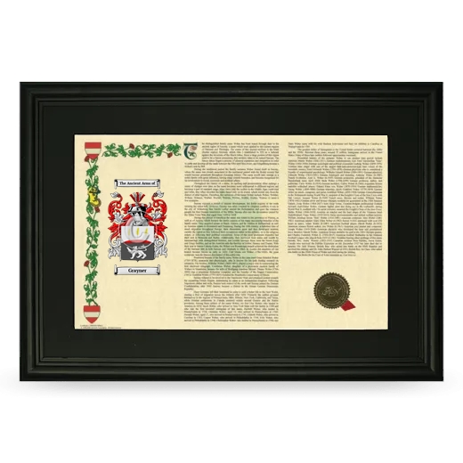 Grayner Deluxe Armorial Landscape Framed- Black