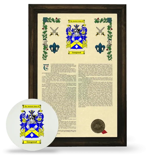 Grangeaud Framed Armorial History and Mouse Pad - Brown