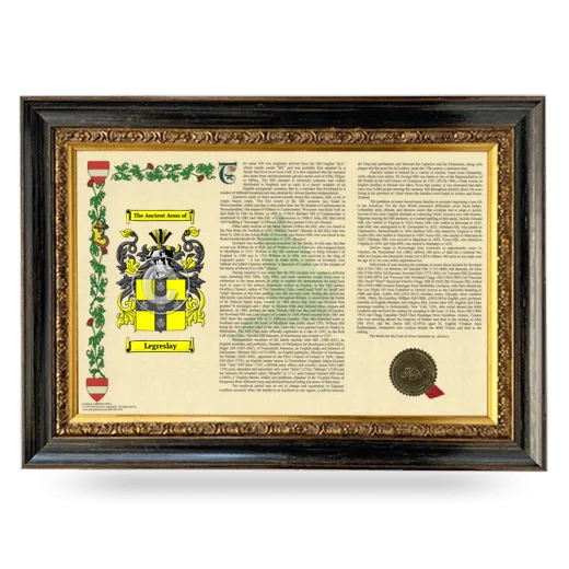 Legreslay Armorial Landscape Framed - Heirloom