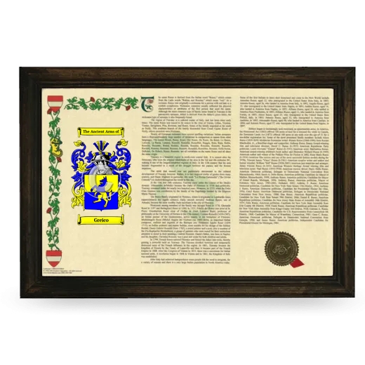 Greico Armorial Landscape Framed - Brown