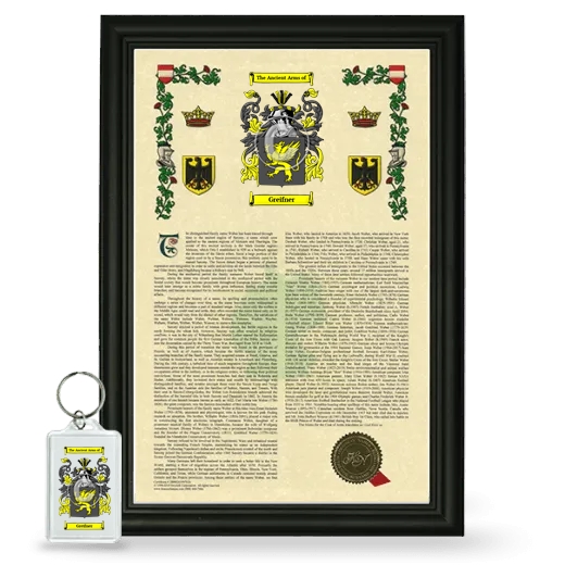 Greifner Framed Armorial History and Keychain - Black