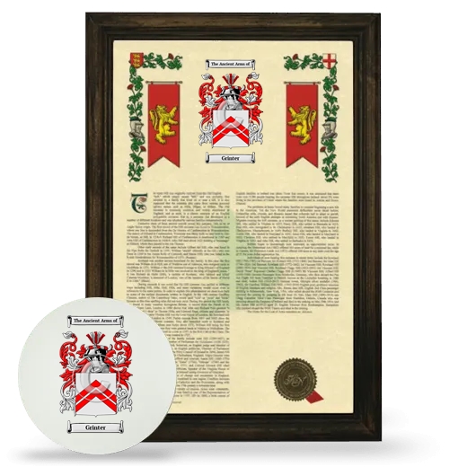 Grinter Framed Armorial History and Mouse Pad - Brown
