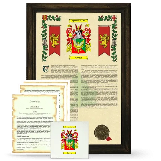 Gryeve Framed Armorial, Symbolism and Large Tile - Brown