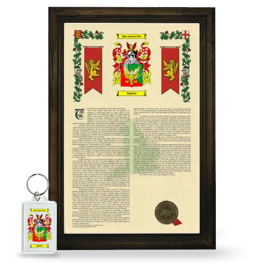 Gryeve Framed Armorial History and Keychain - Brown