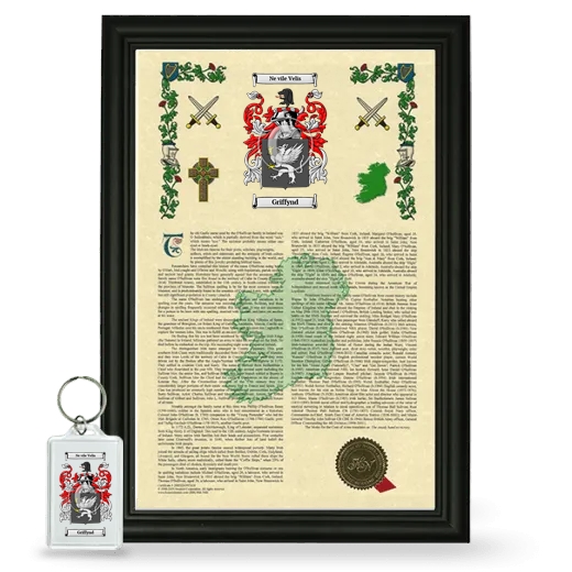 Griffynd Framed Armorial History and Keychain - Black