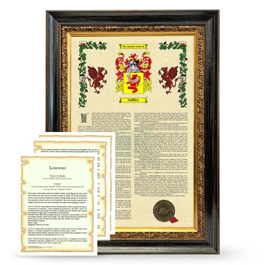 Griffitts Framed Armorial History and Symbolism - Heirloom