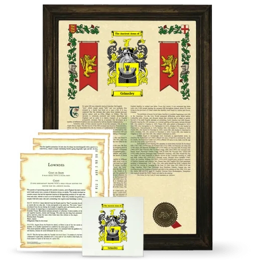 Grimsley Framed Armorial, Symbolism and Large Tile - Brown