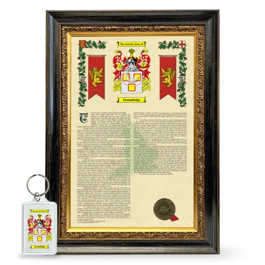 Groombrige Framed Armorial History and Keychain - Heirloom