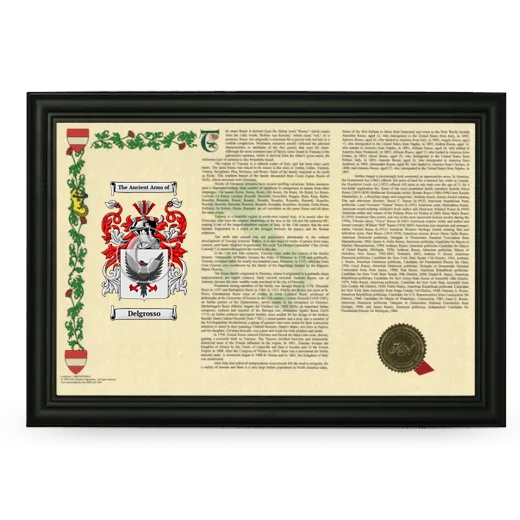 Delgrosso Armorial Landscape Framed - Black