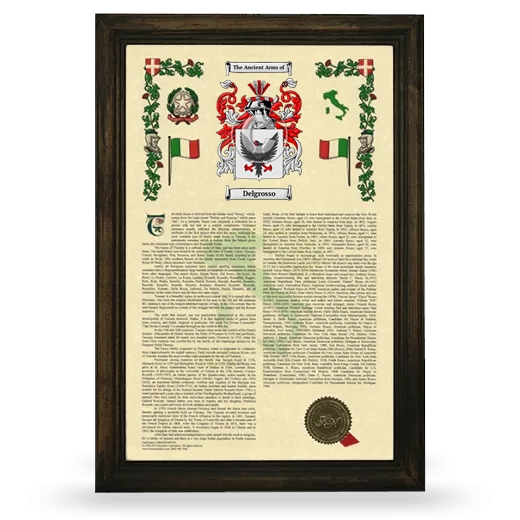 Delgrosso Armorial History Framed - Brown