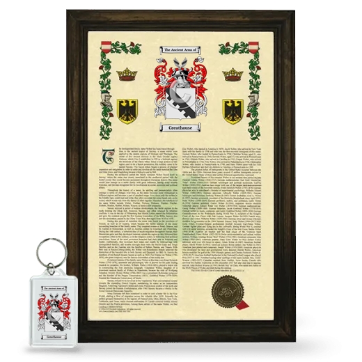 Greathouse Framed Armorial History and Keychain - Brown