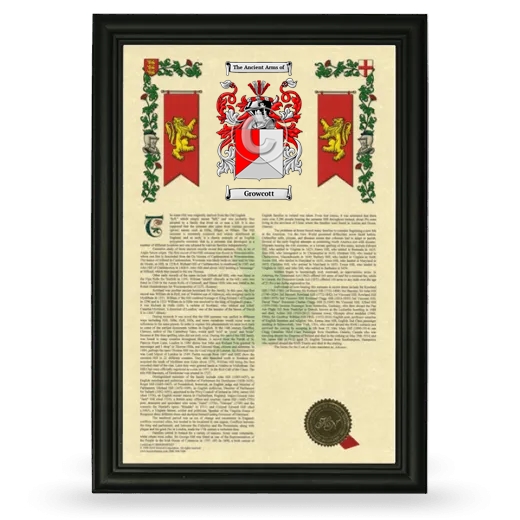 Growcott Armorial History Framed - Black