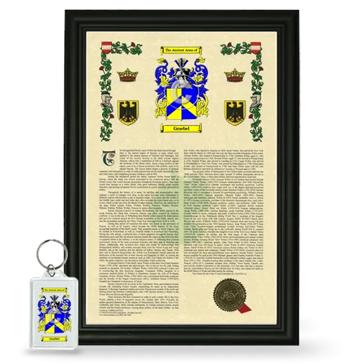 Gruebel Framed Armorial History and Keychain - Black