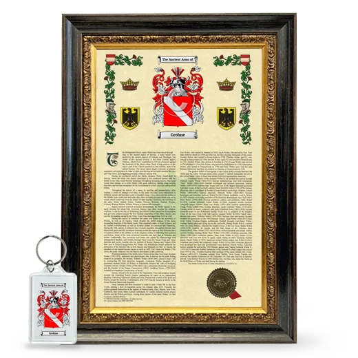 Grohne Framed Armorial History and Keychain - Heirloom