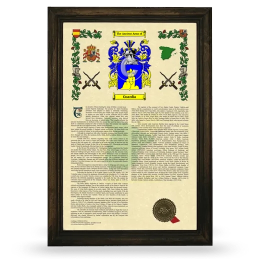 Guardia Armorial History Framed - Brown