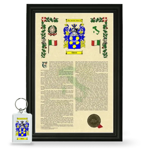 Ghersi Framed Armorial History and Keychain - Black