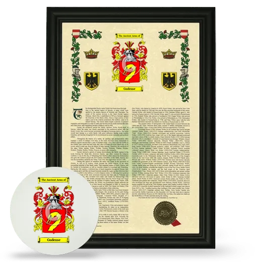 Gudense Framed Armorial History and Mouse Pad - Black