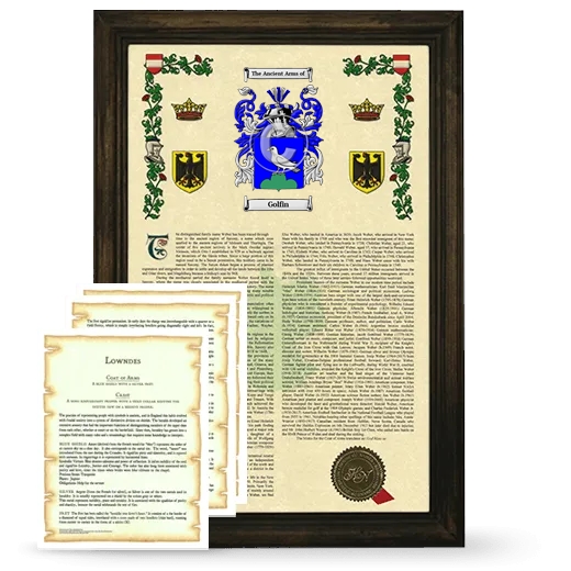 Golfin Framed Armorial History and Symbolism - Brown