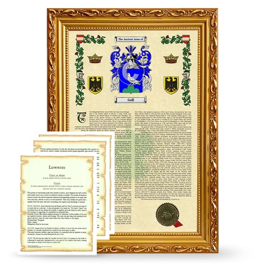 Goll Framed Armorial History and Symbolism - Gold