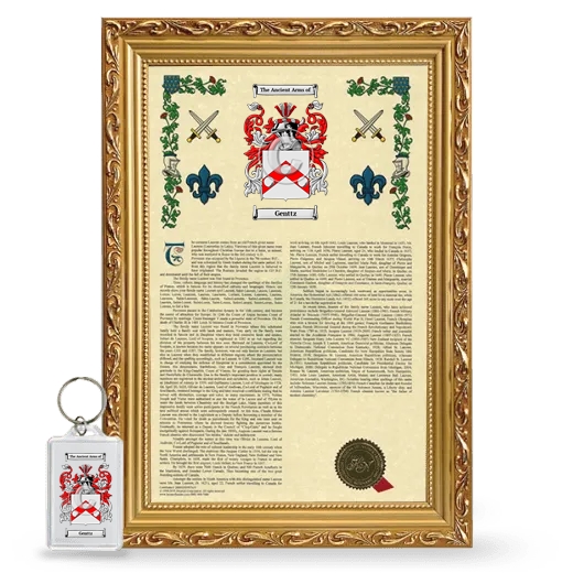 Genttz Framed Armorial History and Keychain - Gold