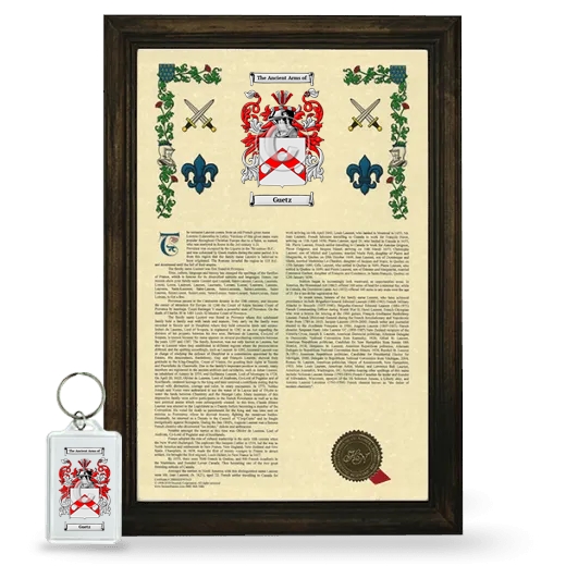 Guetz Framed Armorial History and Keychain - Brown