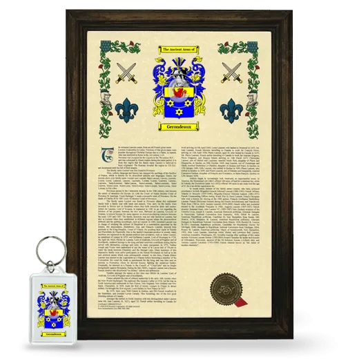 Gerondeaux Framed Armorial History and Keychain - Brown