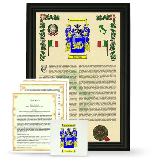 Guerriero Framed Armorial, Symbolism and Large Tile - Black