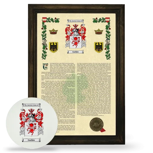 Goehler Framed Armorial History and Mouse Pad - Brown